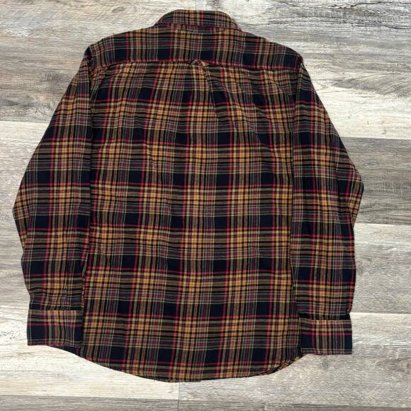 Eddie Bauer Tartan Plaid‎ Red Mens L Flannel Button Up Retro Outdoor Camp Shirt - Picture 3 of 10